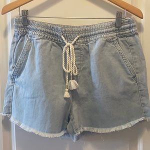 Loft Cotton-Linen Pull-On Denim Short (M)